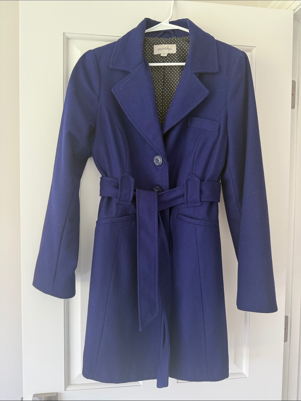 Merona Women's Belted Trench Coat - Royal Blue/Deep Purple